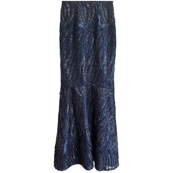 Aidan Mattox Navy Sequin Maxi Dress - Picture 6 of 7